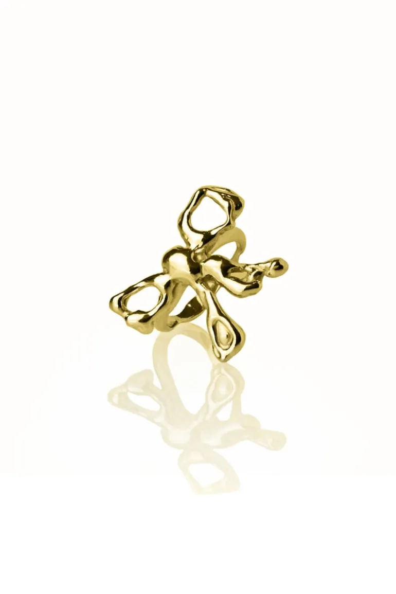 Rings<CULT MIA LIQUIFIED BOW RING Gold