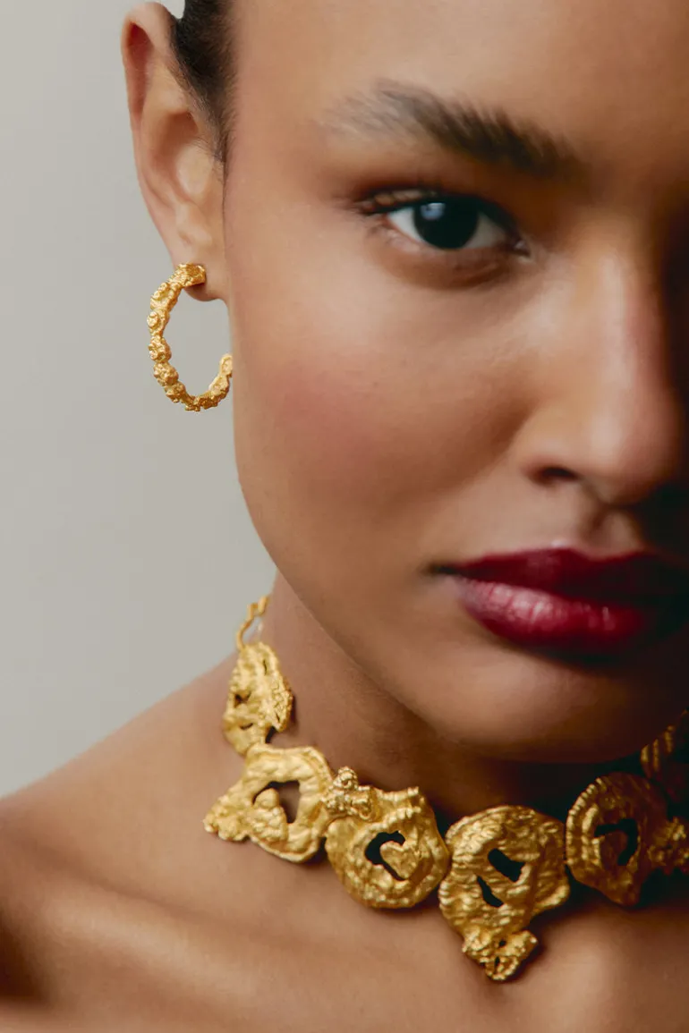 Earrings<CULT MIA MINI PEBBLE EARRINGS Gold
