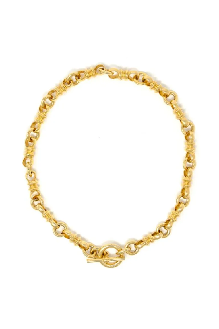 Necklaces<CULT MIA PLATED CHAIN LINK NECKALCE Gold