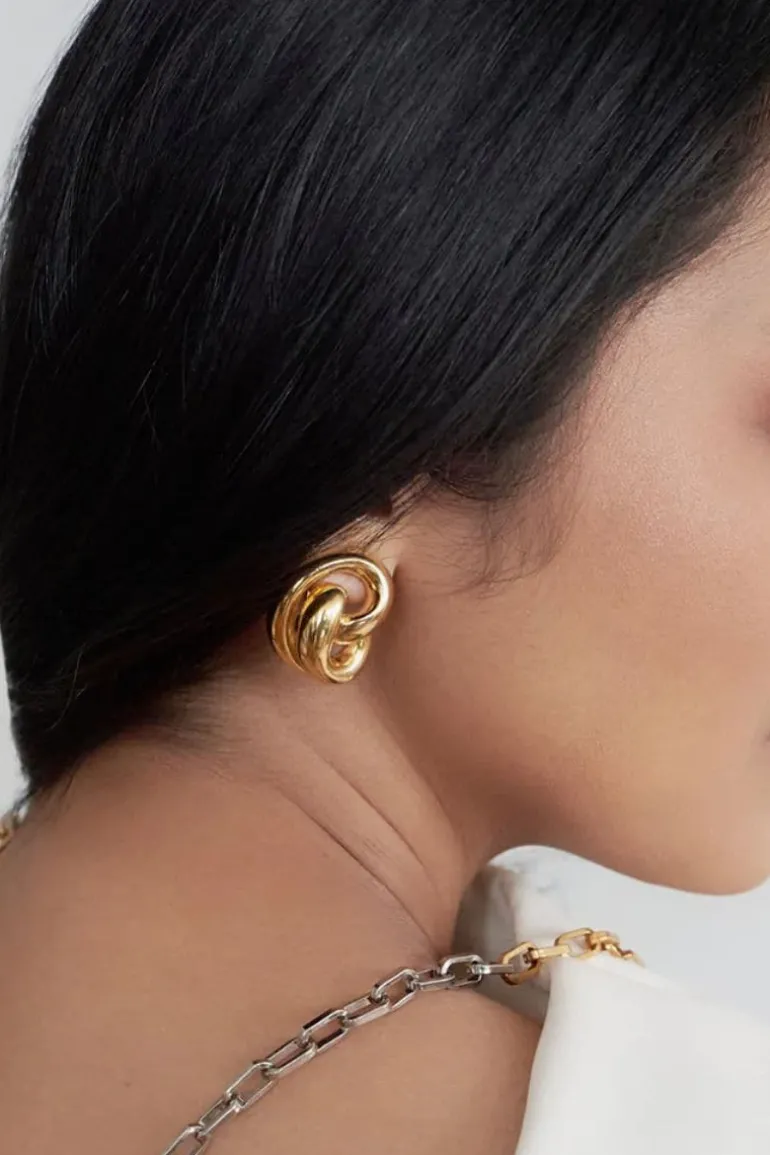 Earrings<CULT MIA PLUTO TWIST EARRINGS Gold