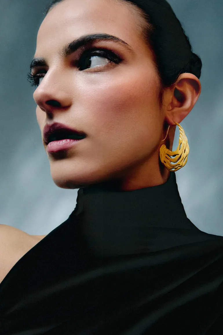 Earrings<CULT MIA SAHARA HOOP Gold