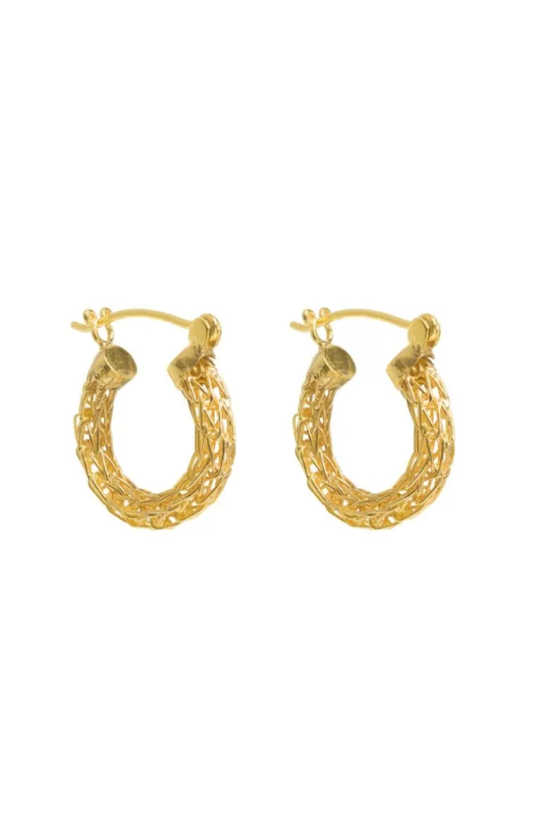Earrings<CULT MIA WEAVE MINI HOOPS Gold