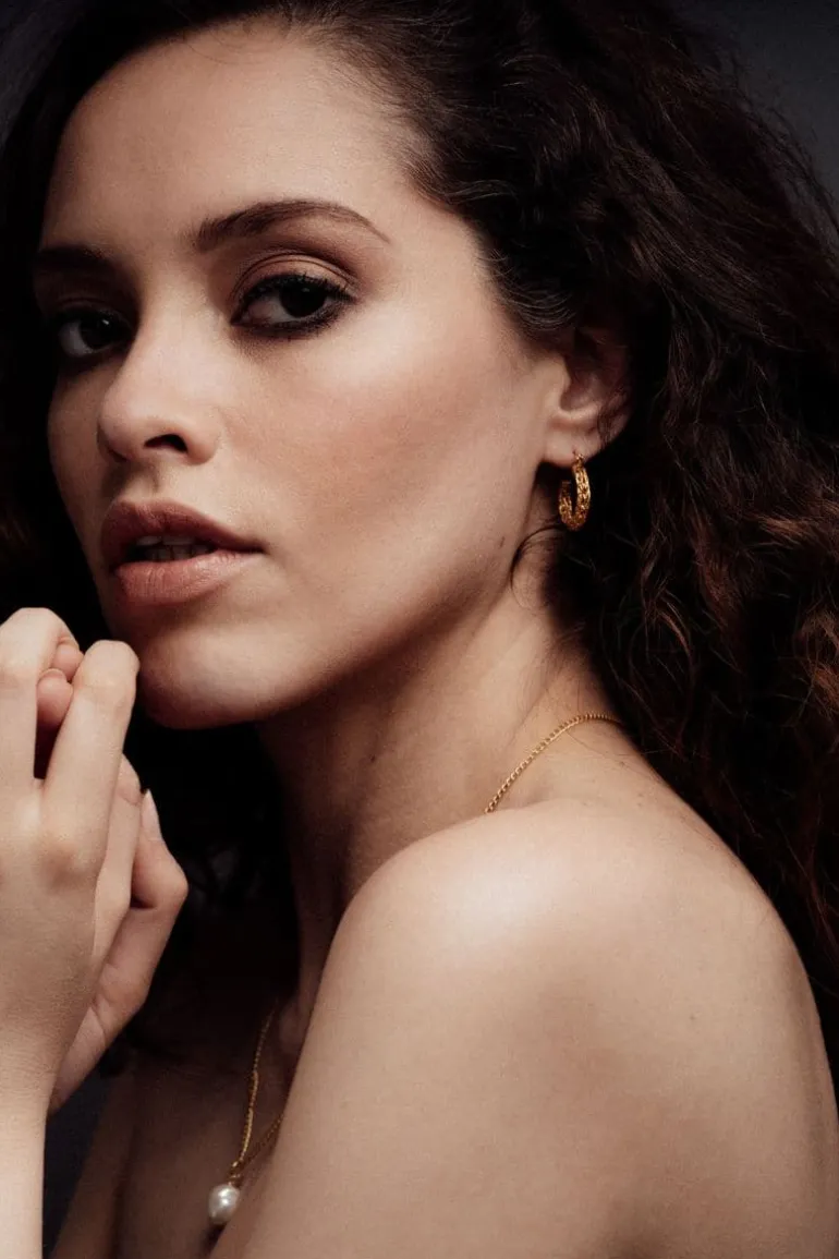 Earrings<CULT MIA WEAVE MINI HOOPS Gold