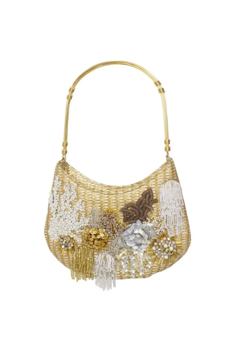 Shoulder Bags<CULT MIA EN REEF BESTIE EMBELLISHED PEARL SHOULDER BAG Gold