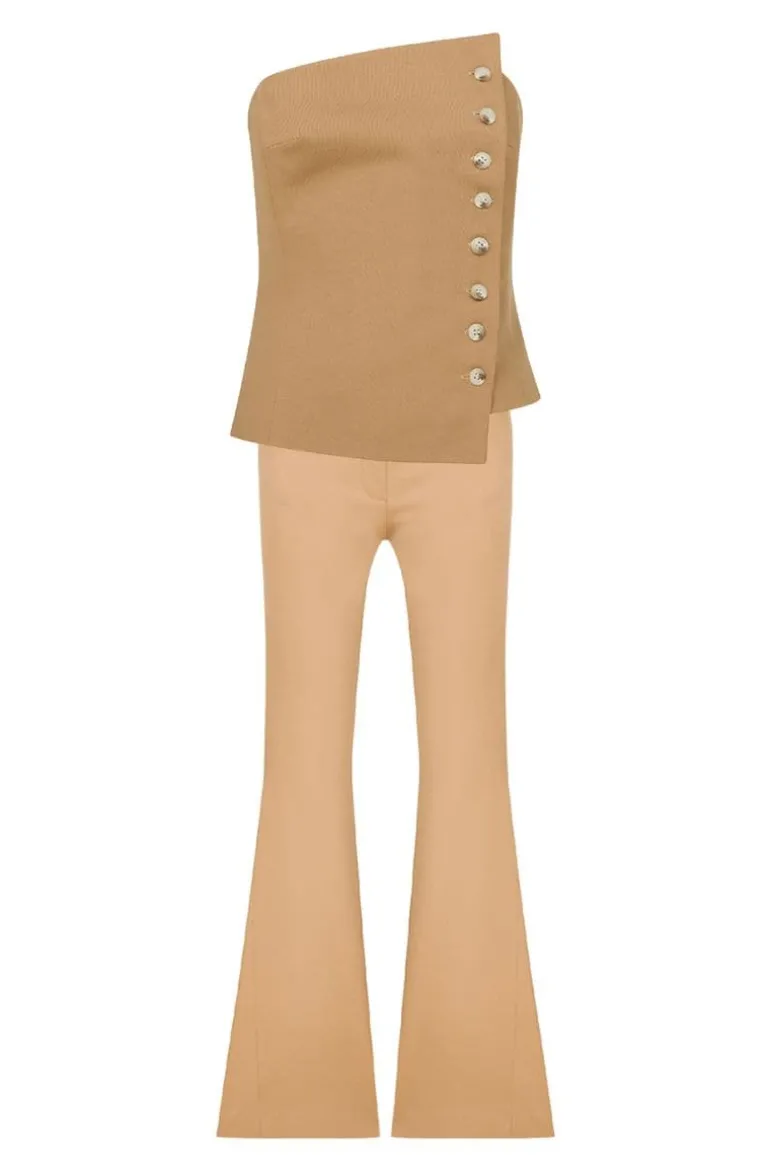 Outfit Sets<CULT MIA ODYLE BUSTIER AND AVRELL PANTS COTTON SET Golden Straw