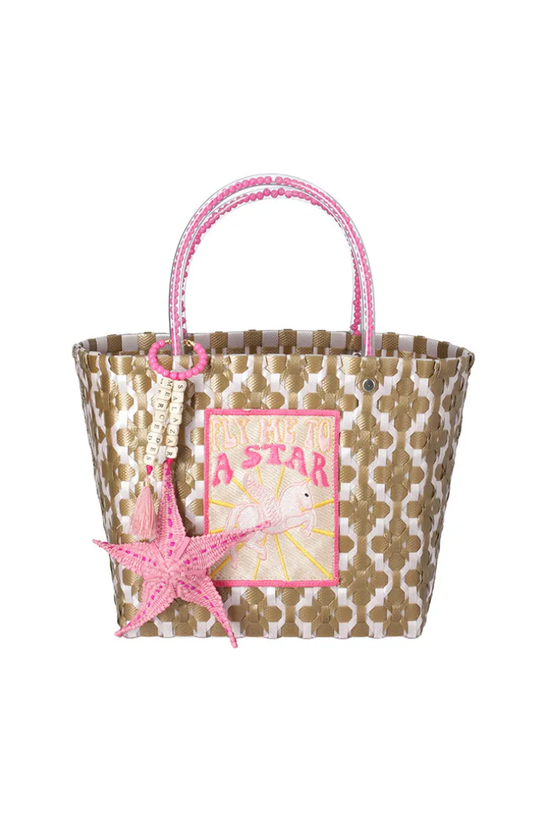 Top Handle Bags<CULT MIA GOLDENSTAR ZUNCHO MEDIUM TOTE BAG Gold and Pink