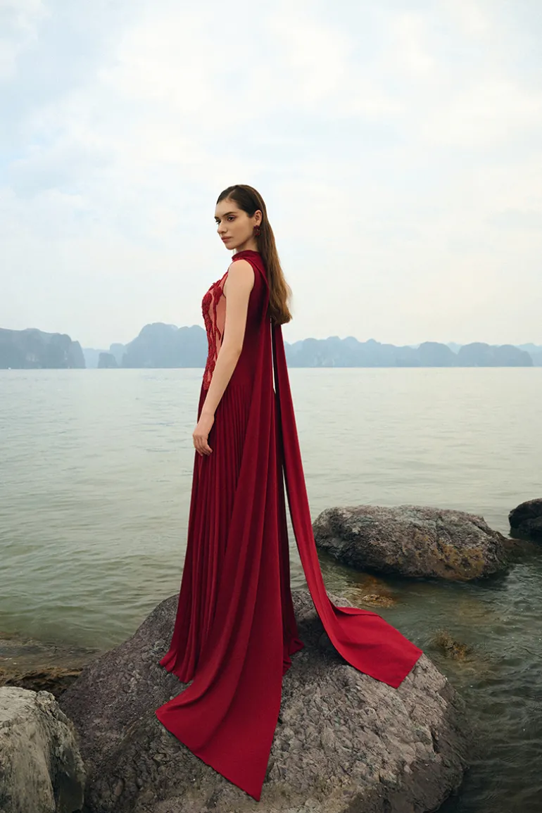 Dresses | Gowns<CULT MIA GRAINY CHIFFON GOWN Red