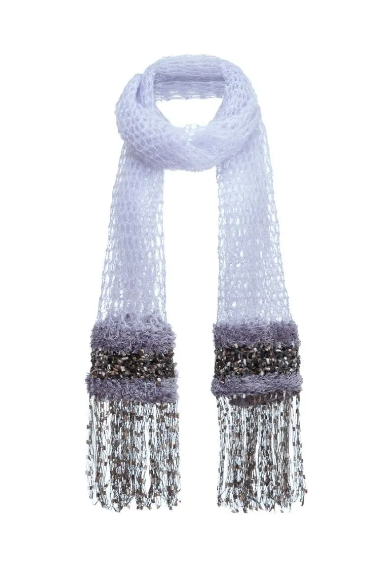 Scarves<CULT MIA CASHMERE HANDMADE KNITTED SHAWL Gray