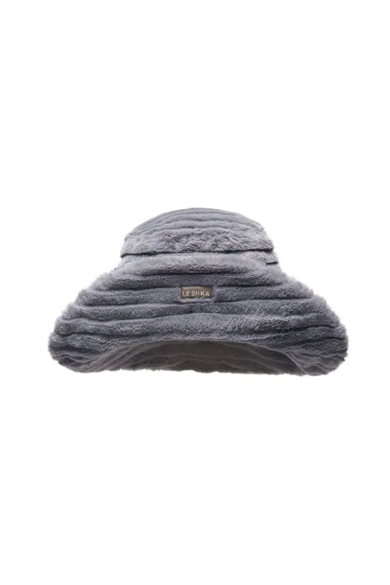 Hats<CULT MIA FAUX-FUR BUCKET HAT Gray