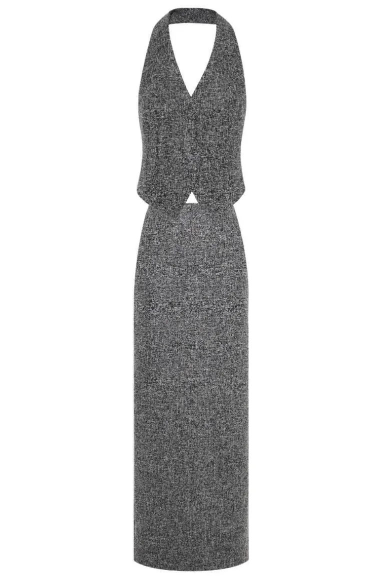Outfit Sets<CULT MIA LONG VEST AND MAXI SKIRT SET Gray