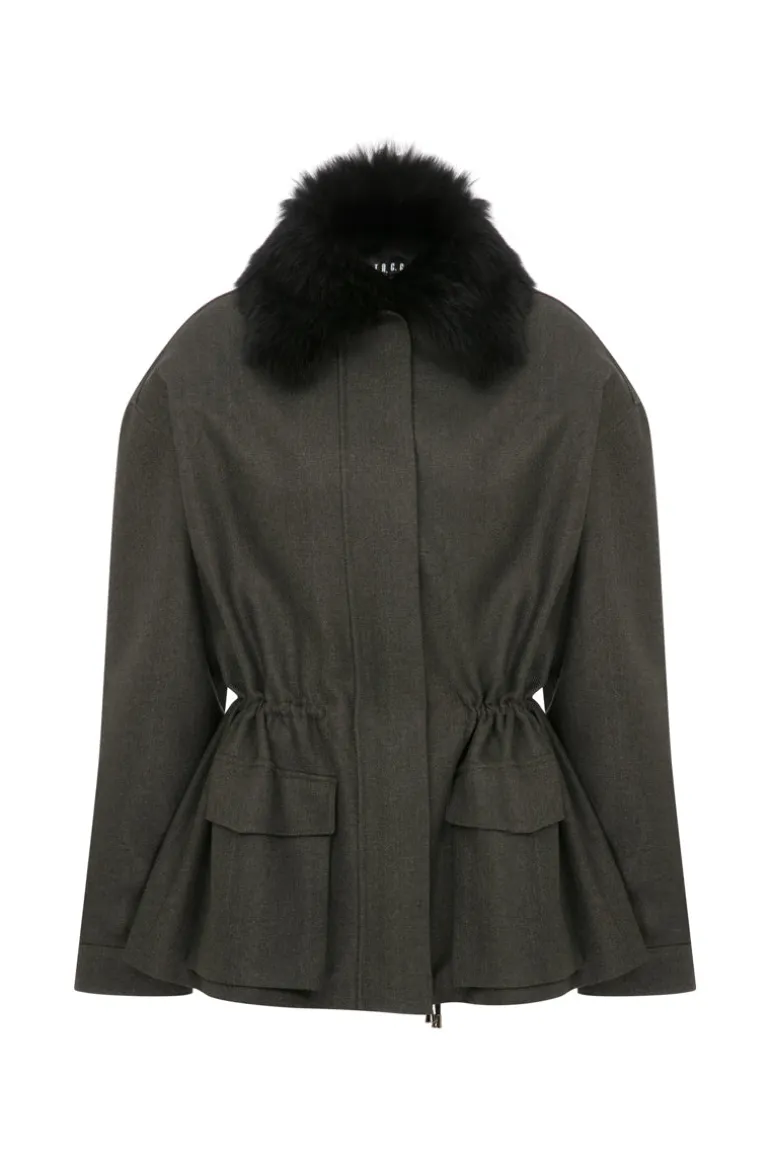 Coats<CULT MIA OVERSIZED SHORT TRENCH Gray