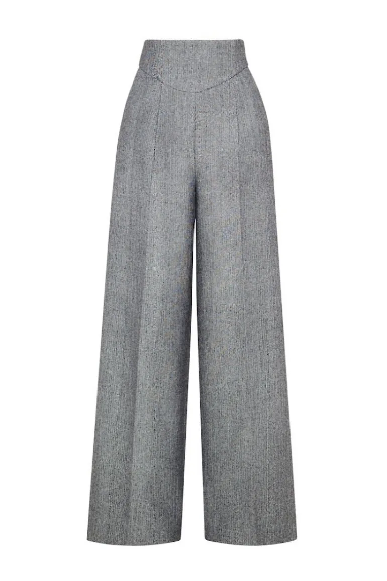 Pants<CULT MIA PLEATED HIGH-RISE PANTS Gray