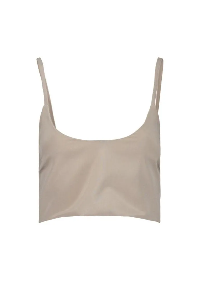 Tops<CULT MIA REN SILK BRALETTE Gray