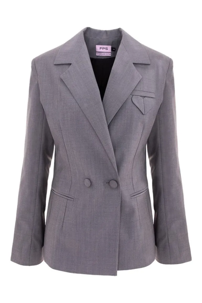 Blazers<CULT MIA WHY SO SERIOUS DOUBLE BREASTED BLAZER Gray
