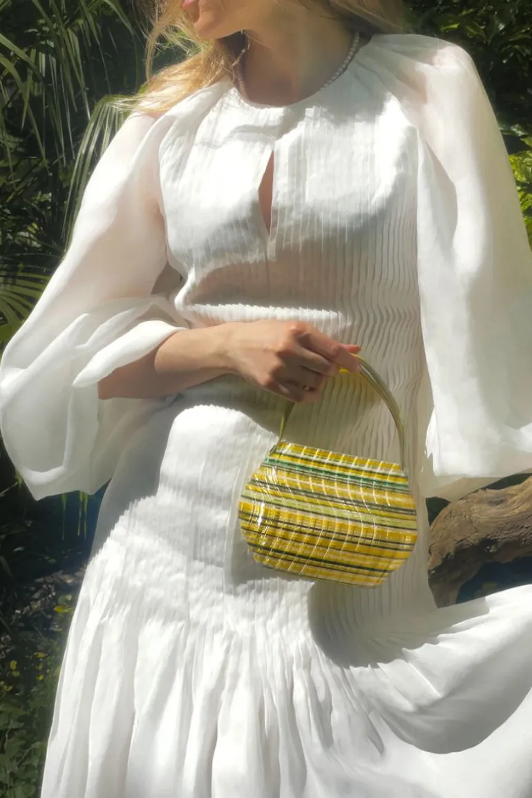Clutch Bags<CULT MIA GREEN AND YELLOW GEM BLEND HANDBAG Blends of Green & Yellow