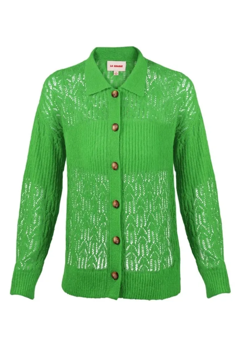Knitwear<CULT MIA ARAÑITA COLLARED CARDIGAN Green