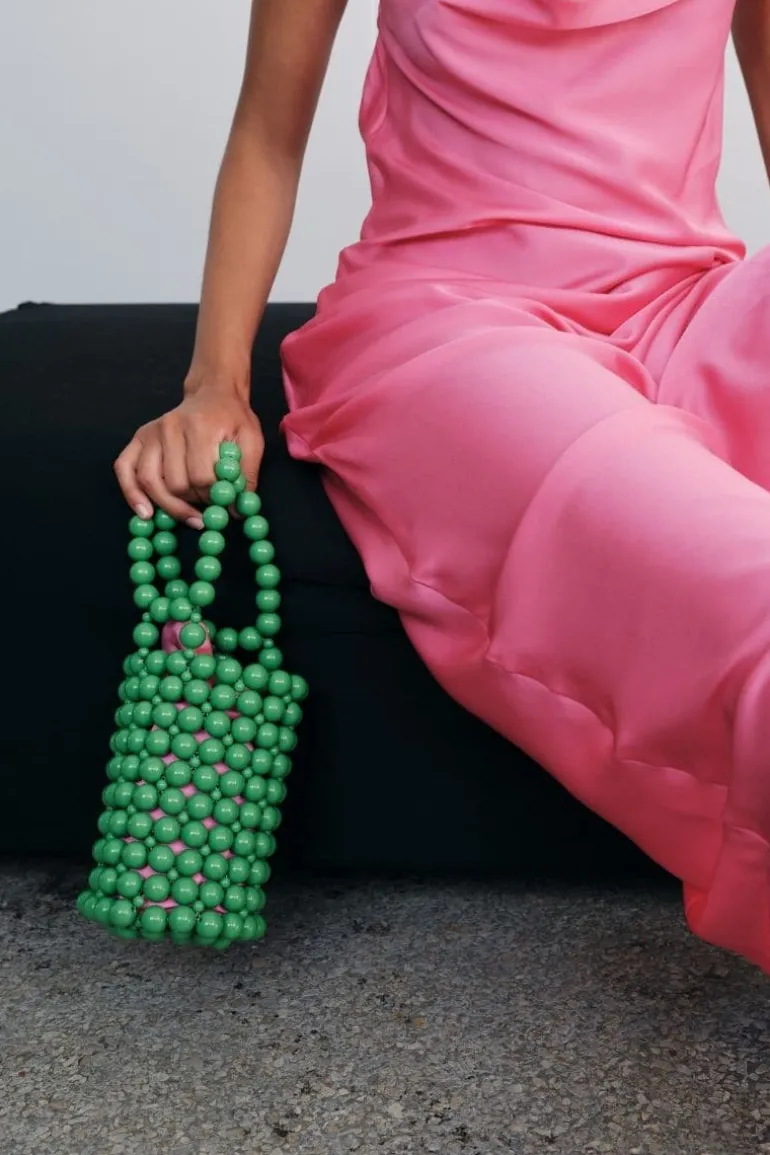 Top Handle Bags<CULT MIA CARMEN BEADED BAG Green