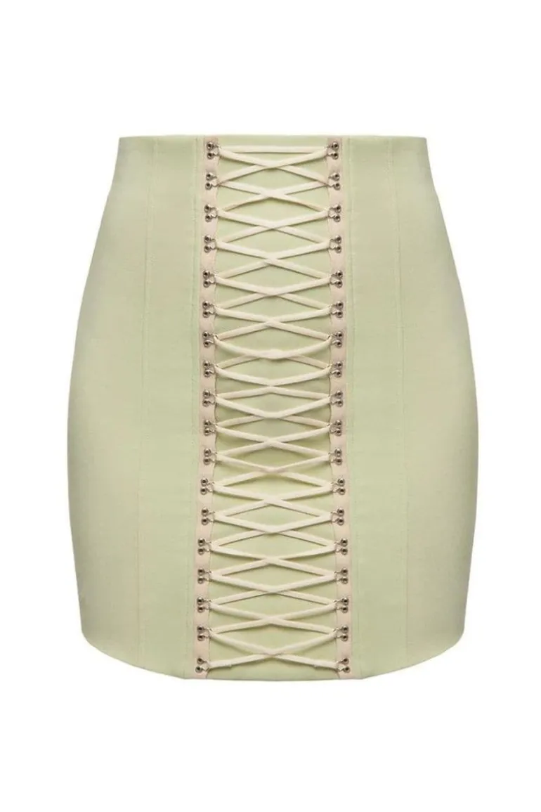 Skirts<CULT MIA GREEN CORSETED SKIRT Mint
