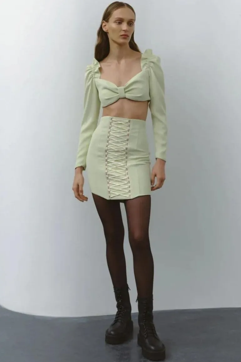Skirts<CULT MIA GREEN CORSETED SKIRT Mint
