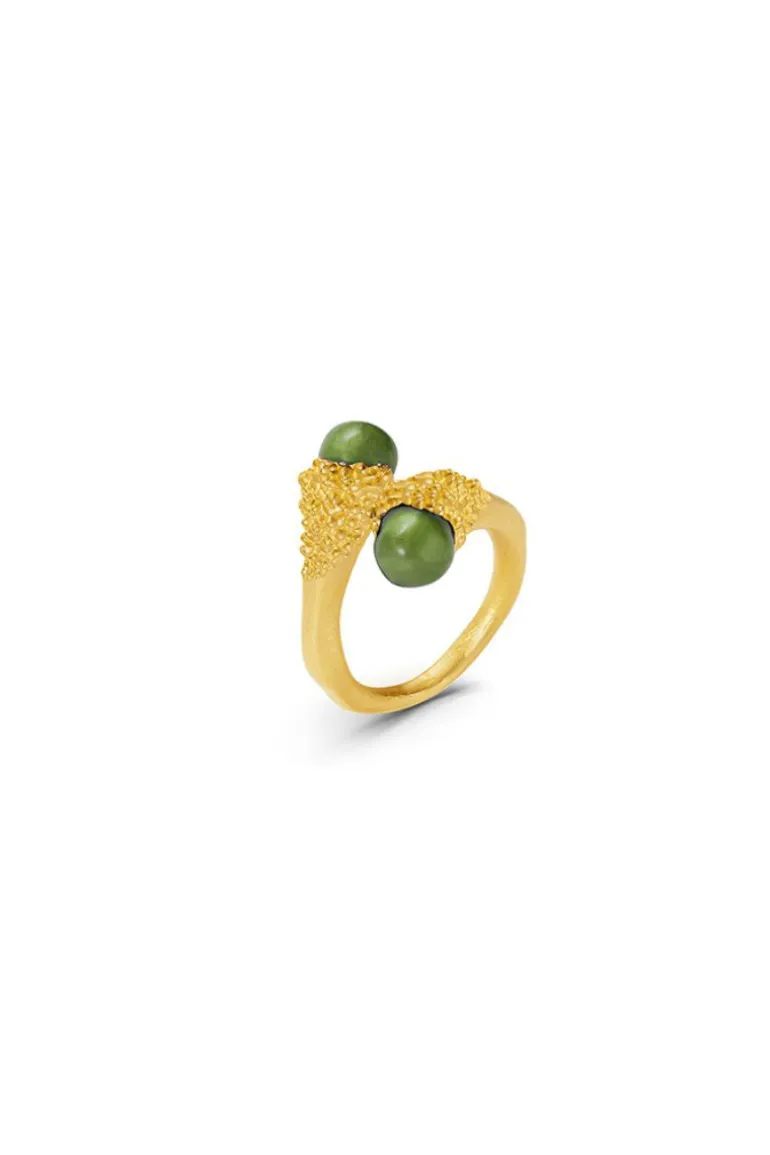 Rings<CULT MIA GREEN FROST RING Gold & Green