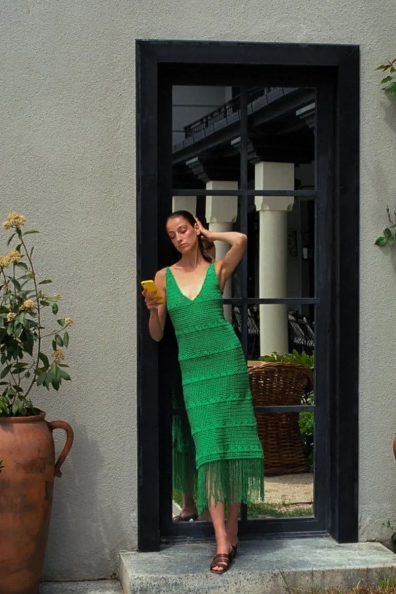 Dresses | Midi Dresses<CULT MIA GLASS KNITTED MIDI DRESS Green