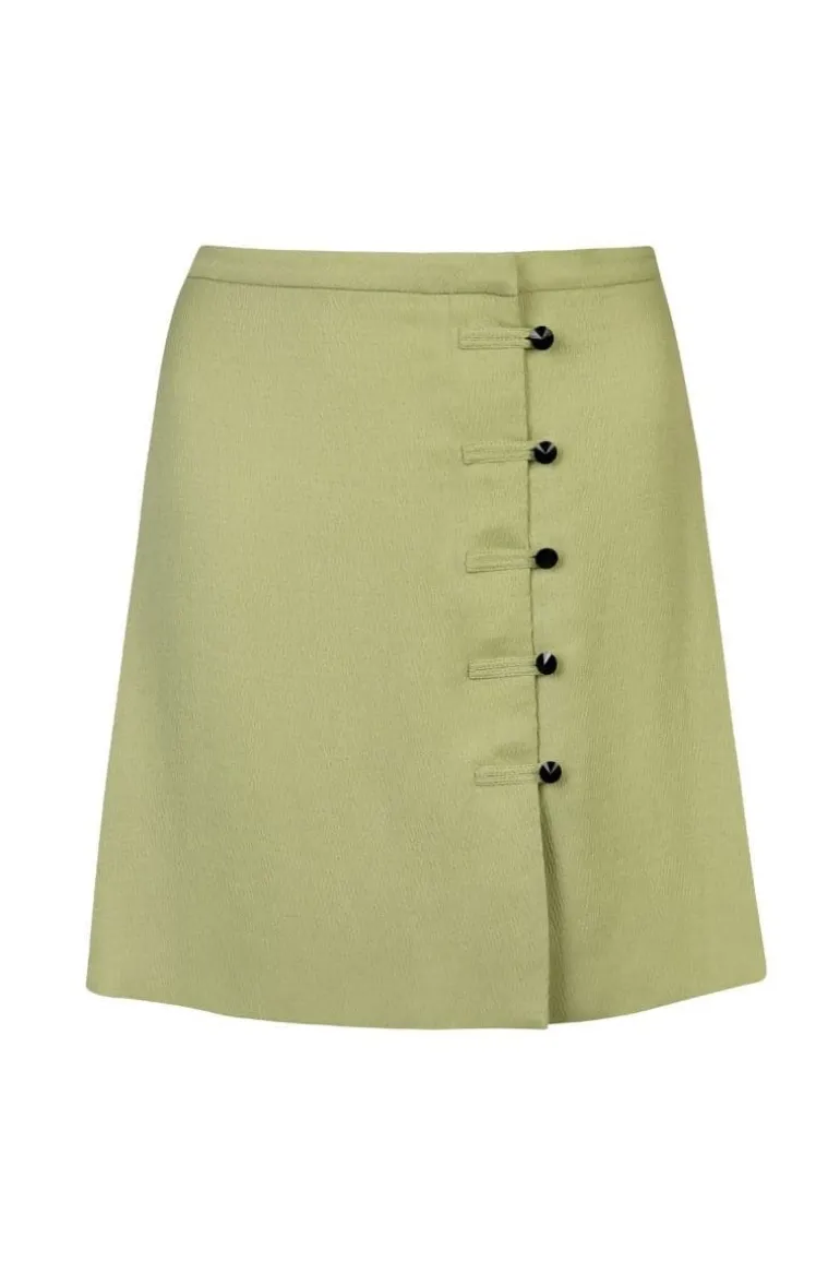 Skirts<CULT MIA GREEN JODIE TEXTURED SATIN MINI SKIRT