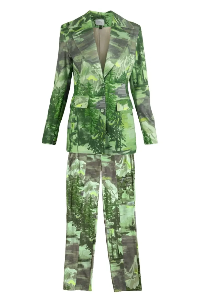 Outfit Sets<CULT MIA GREEN LANDSCAPE SUIT SET Shades of Green and Gray