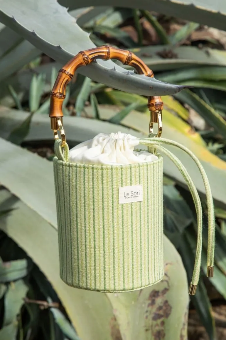 Top Handle Bags<CULT MIA MAIA LEATHER AND FABRIC BUCKET BAG Green