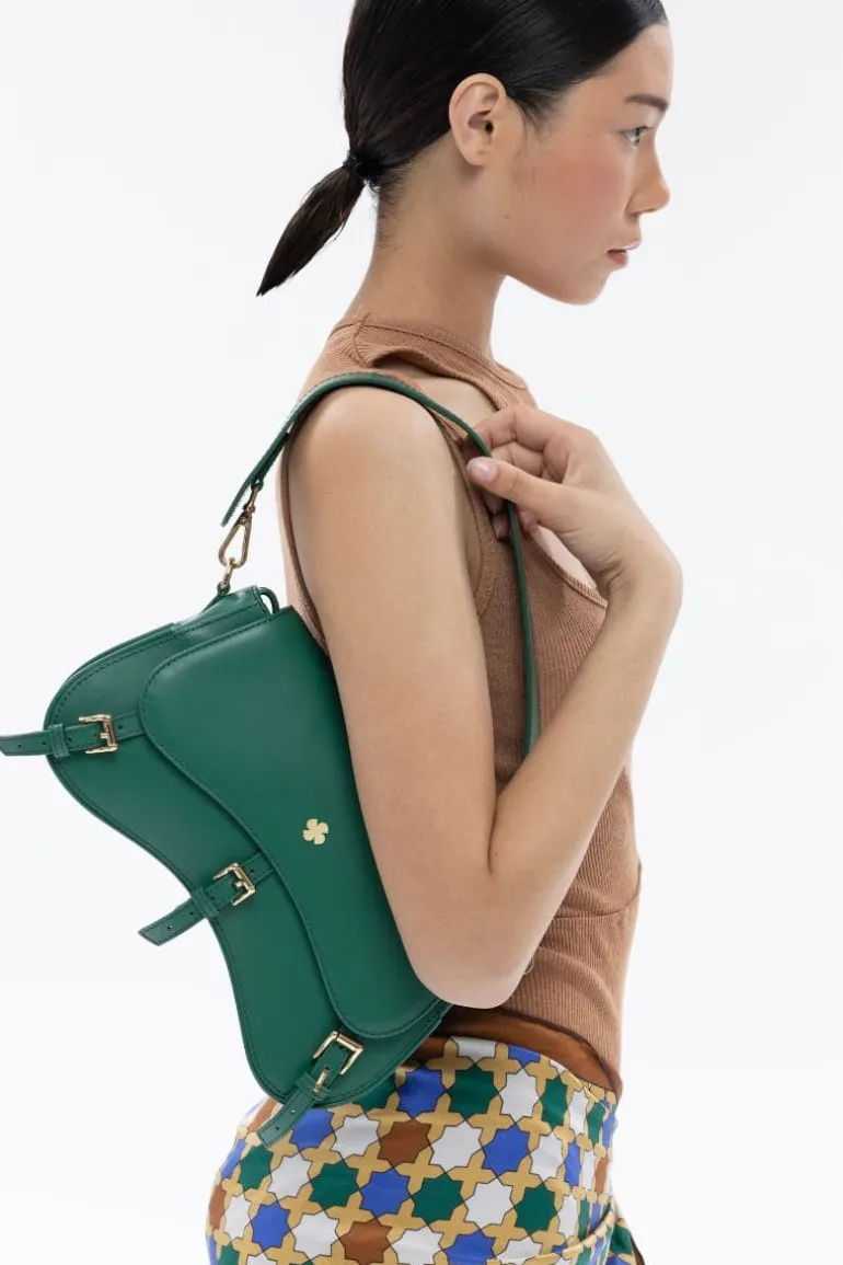 Top Handle Bags<CULT MIA CHEVY SADDLE BAG Green Malachite