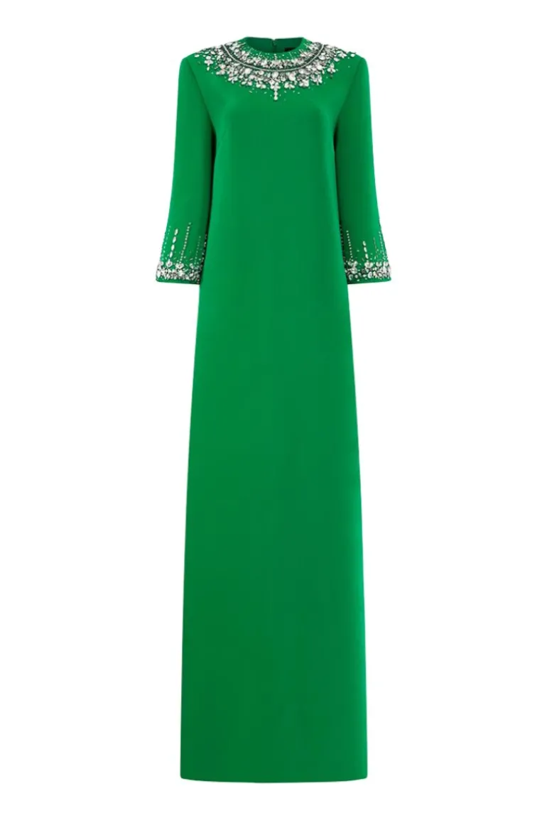 Dresses | Gowns<CULT MIA MIDDLE SLEEVE STONE EMBELLISHED GOWN Green