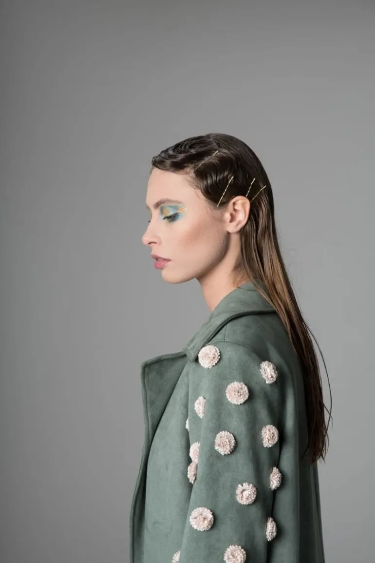 Coats<CULT MIA GREEN TAILORED FLOWER COAT Green/Blue