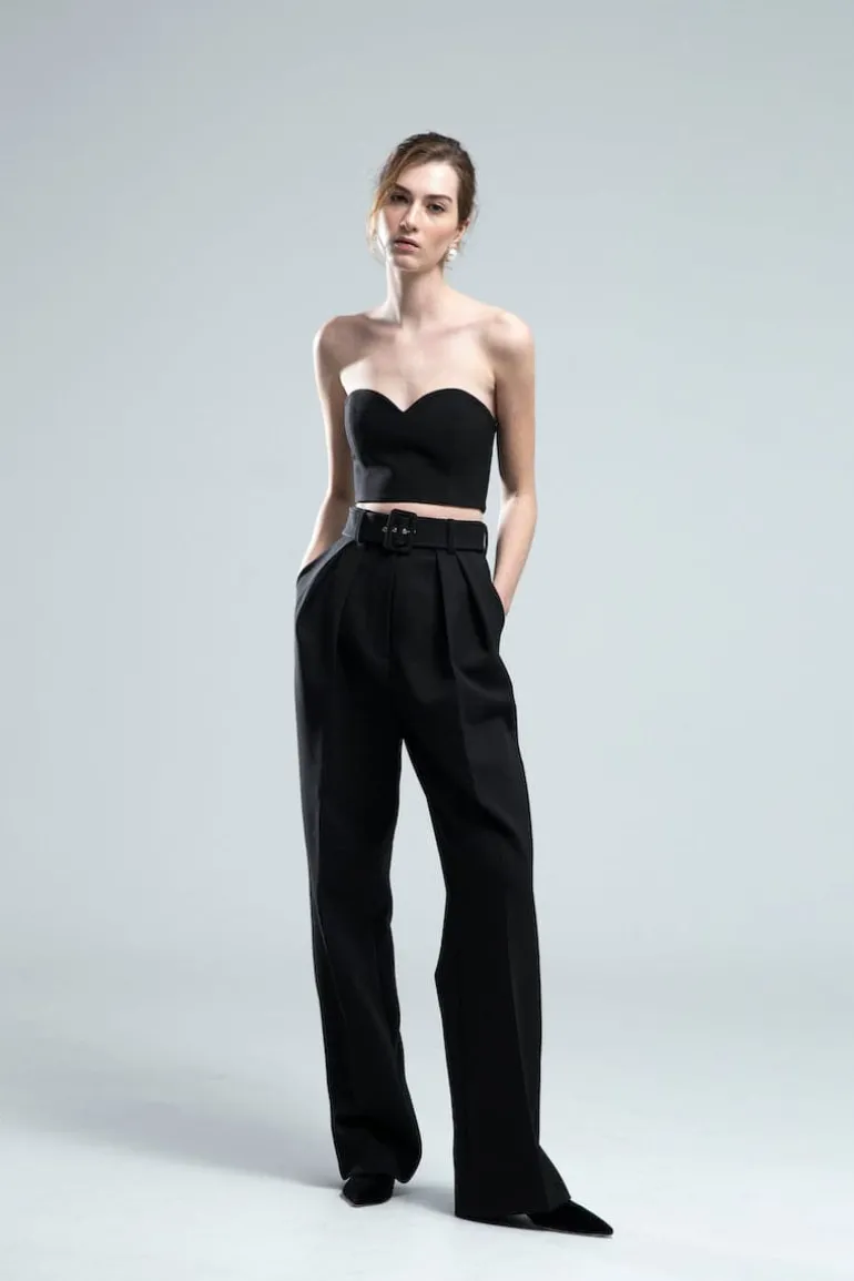Pants<CULT MIA GRETA HIGH-RISE PANTS Black