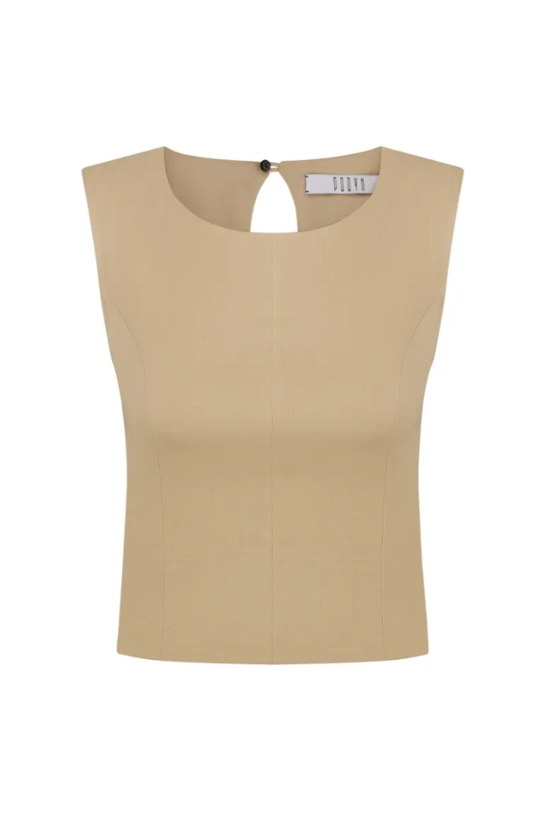 Tops<CULT MIA GROMOVYK CUT-OUT BACK TOP Beige