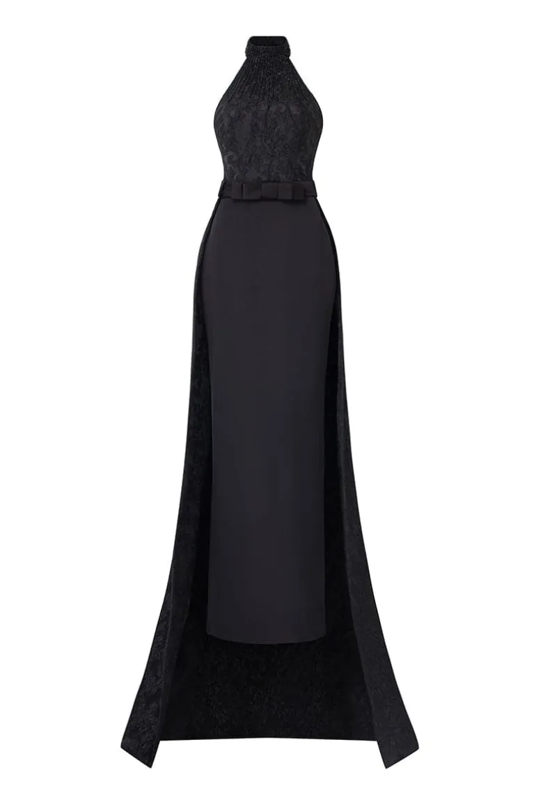 Dresses | Gowns<CULT MIA HALTER GOWN WITH WRAP AROUND BACK LAYER Black