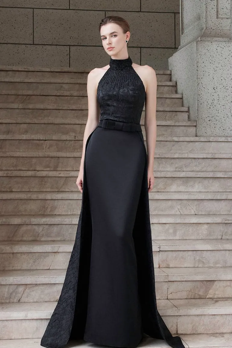 Dresses | Gowns<CULT MIA HALTER GOWN WITH WRAP AROUND BACK LAYER Black