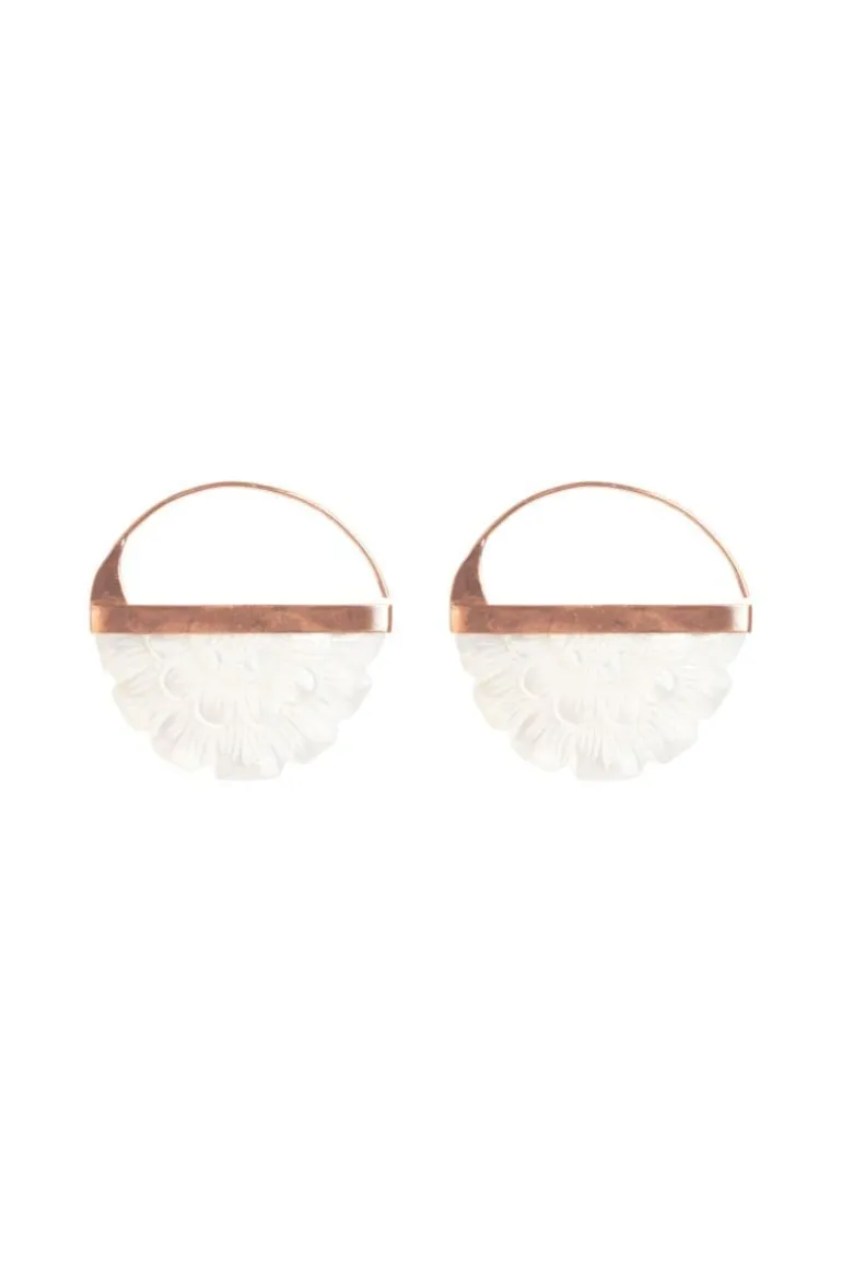 Earrings<CULT MIA HAND CARVED HOOPS Rose Gold