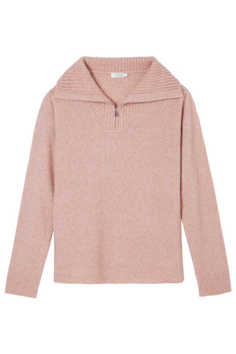 Knitwear<CULT MIA HEATHER SILK CASHMERE PULLOVER IN PINK Pearl Pink
