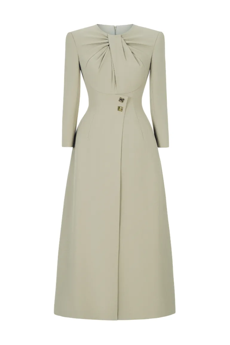 Tops<CULT MIA HELEN SLIT SQUARE SHOULDER LONG LENGTH SHIRT Olive