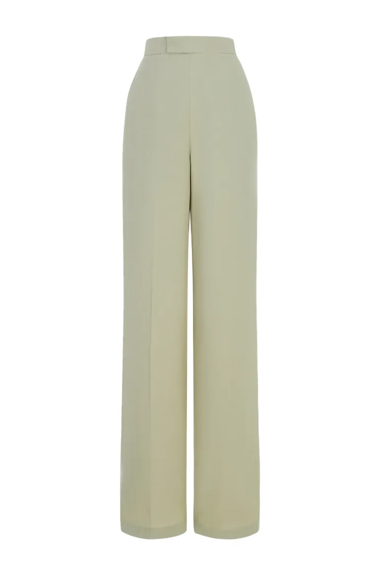 Tops<CULT MIA HELEN STRAIGHT WIDE LEG FLOOR LENGTH PANTS Olive
