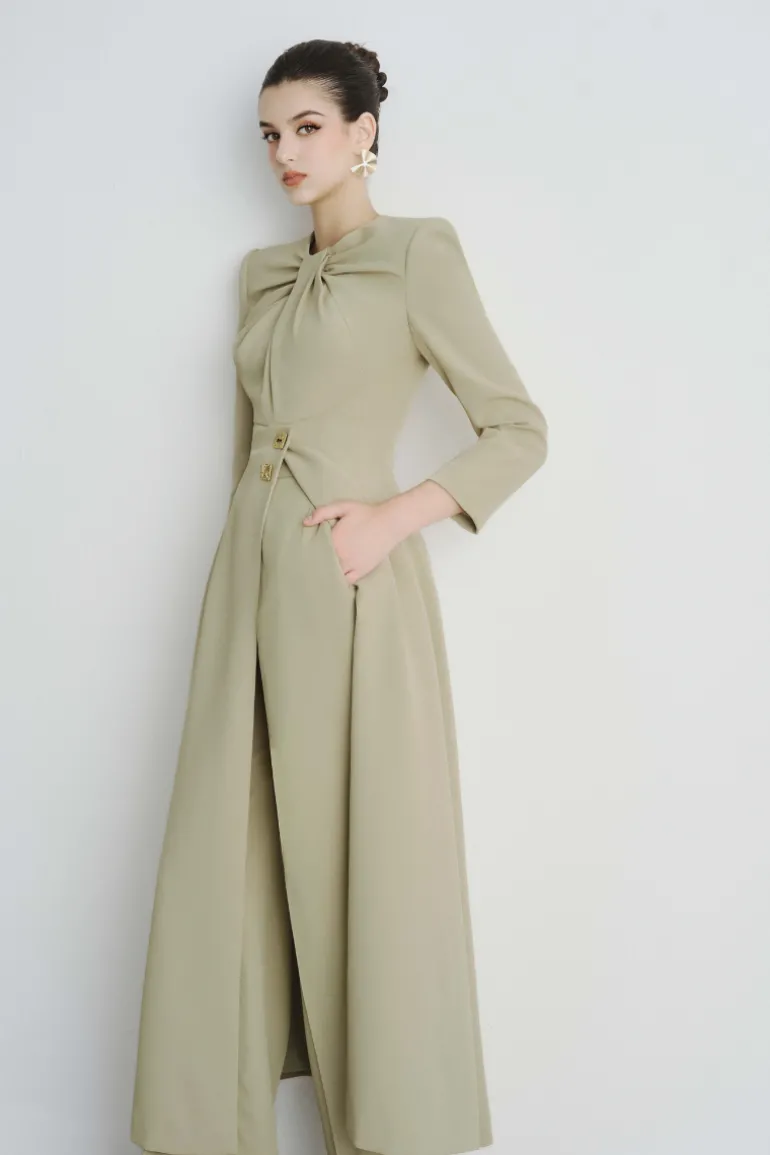Tops<CULT MIA HELEN STRAIGHT WIDE LEG FLOOR LENGTH PANTS Olive