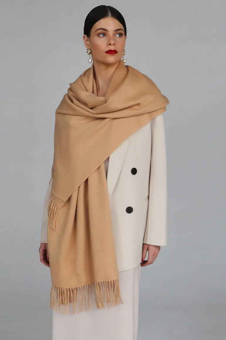 Scarves<CULT MIA HELENA CASHMERE SHAWL IN Camel