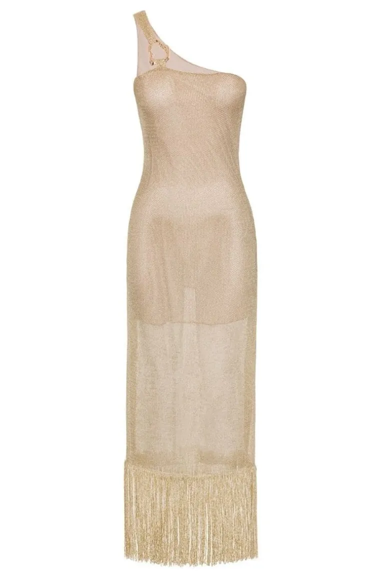 Dresses | Midi Dresses<CULT MIA HELIA FRINGED EN DRESS Gold
