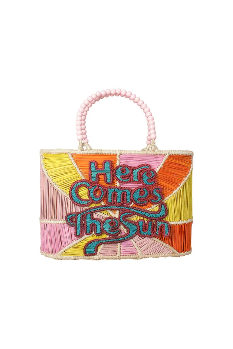 Top Handle Bags<CULT MIA HERE COMES THE SUN TOTE BAG Yellow, Pink and Red