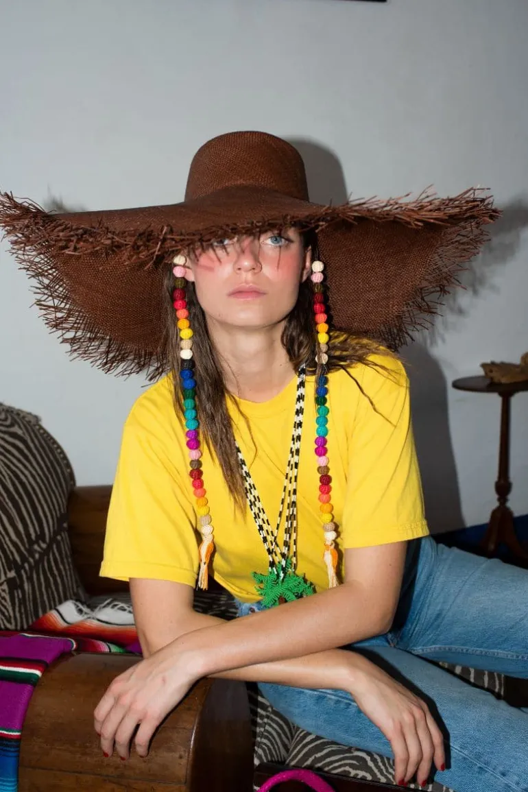 Hats<CULT MIA HOLIDAY IRACA PALM SUN HAT Chocolate