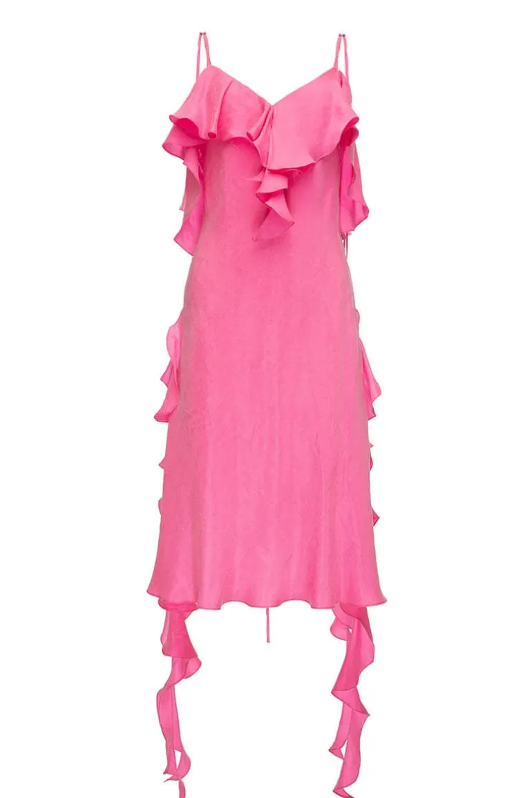Dresses | Midi Dresses<CULT MIA CUT-OUT BACK MIDI DRESS Hot Pink