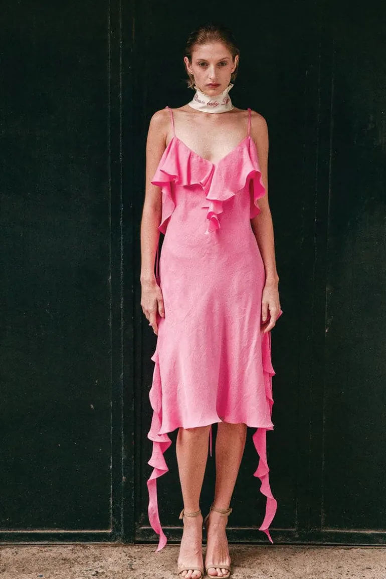 Dresses | Midi Dresses<CULT MIA CUT-OUT BACK MIDI DRESS Hot Pink