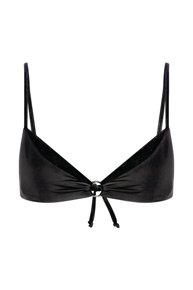 Swimwear<CULT MIA HYBRID TASSEL BIKINI TOP Midnight Black