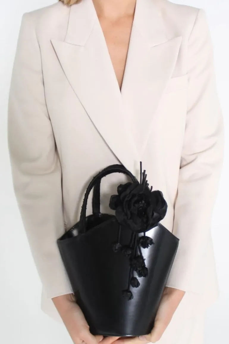 Top Handle Bags<CULT MIA ICONIC INFINITY ROMANTIC FLOWER BAG Black