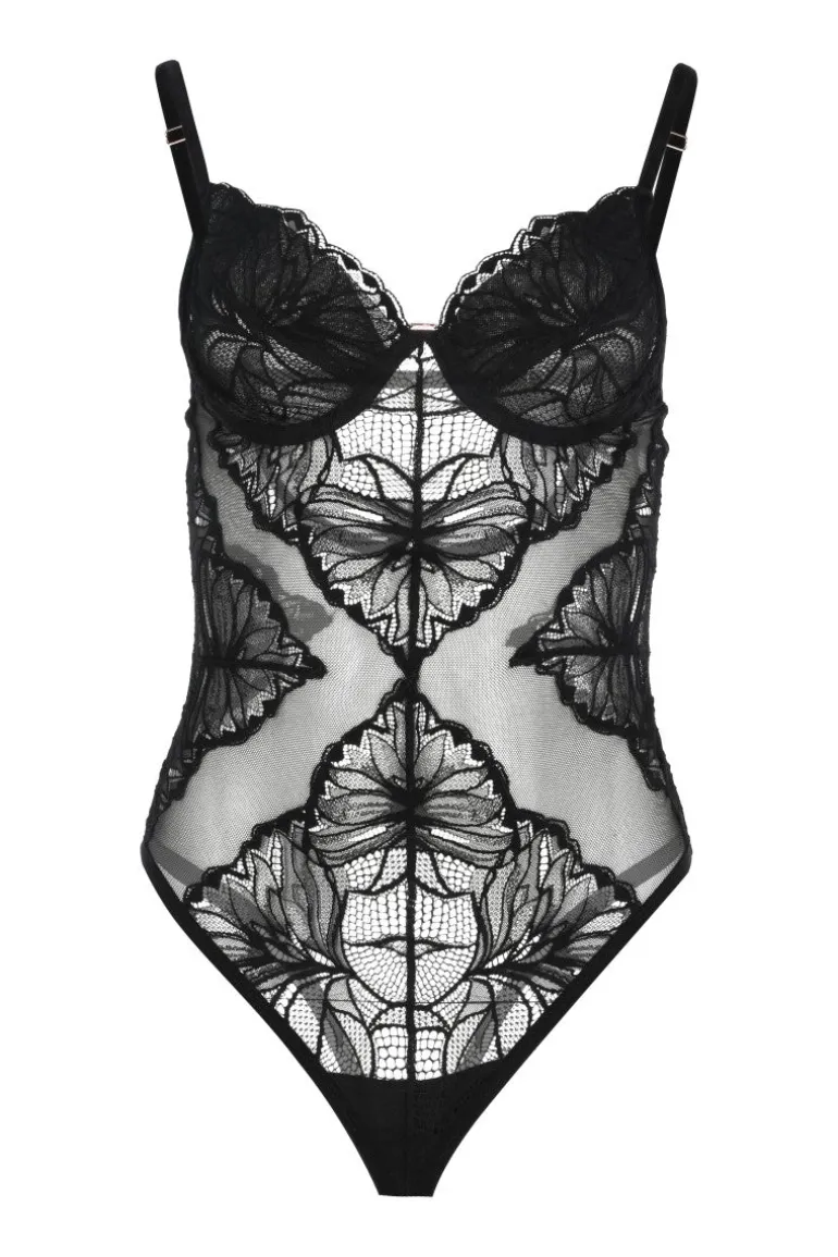 Lingerie<CULT MIA INDIRA BODYSUIT IN Black