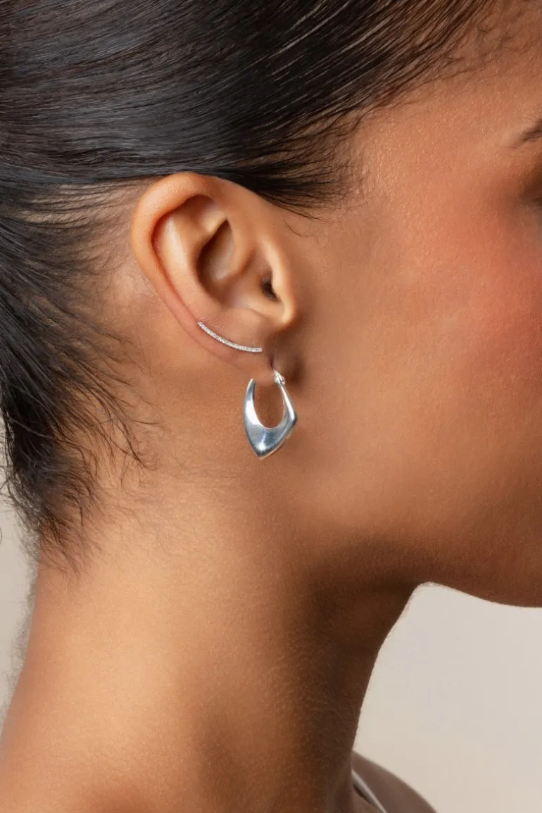 Earrings<CULT MIA IPPO HOOP EARRINGS Silver
